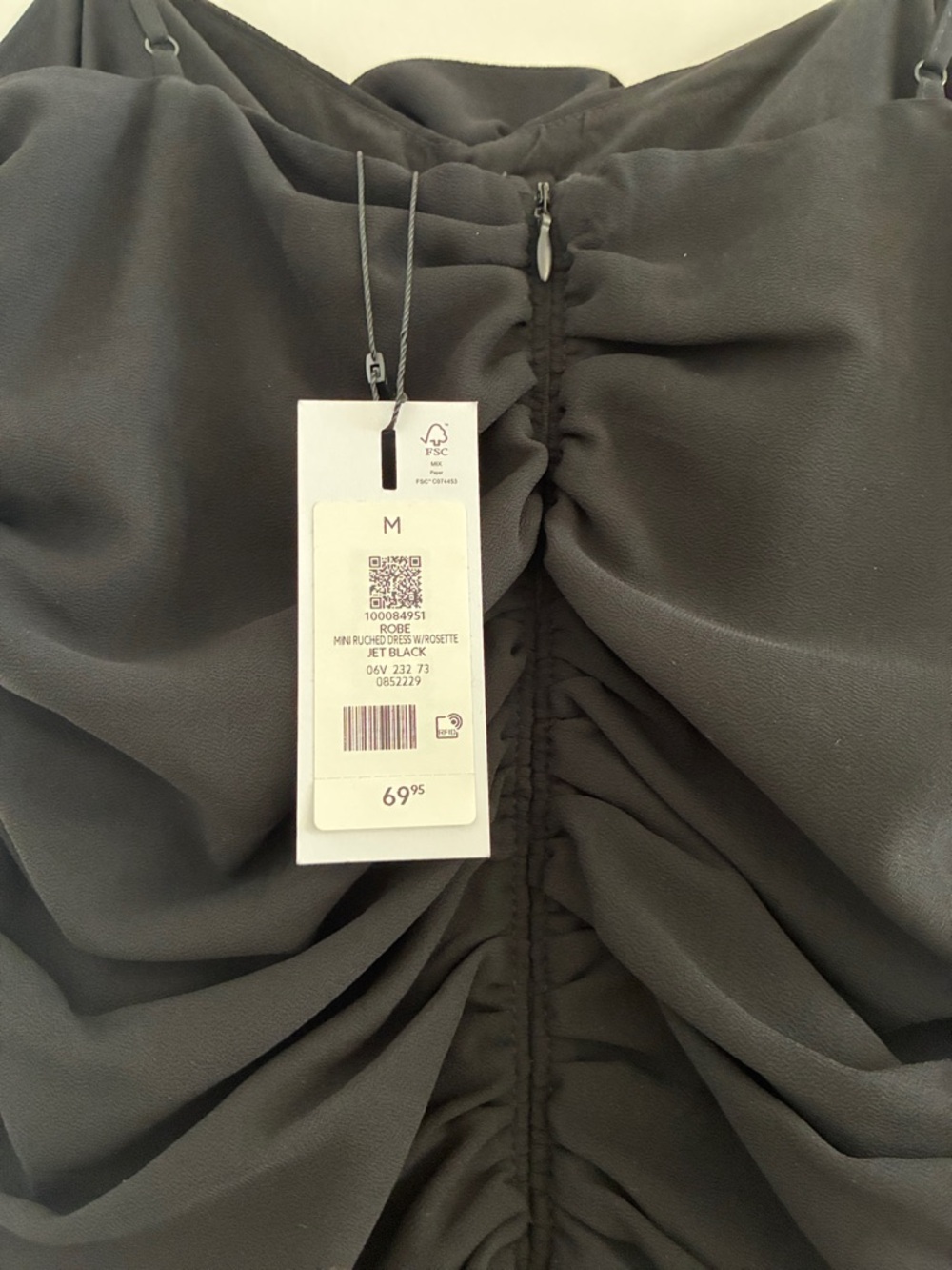NWT DYNAMITE RUCHED DRESS WITH ROSETTE - Picture 4 of 4